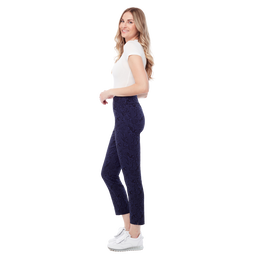 Metallic Damask 28&quot; Ankle Pant